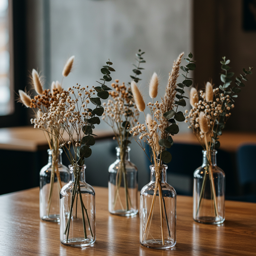 pub bar table flower decor