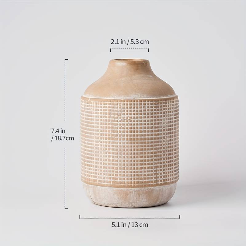 Rustic Farmhouse Ceramic Vase 