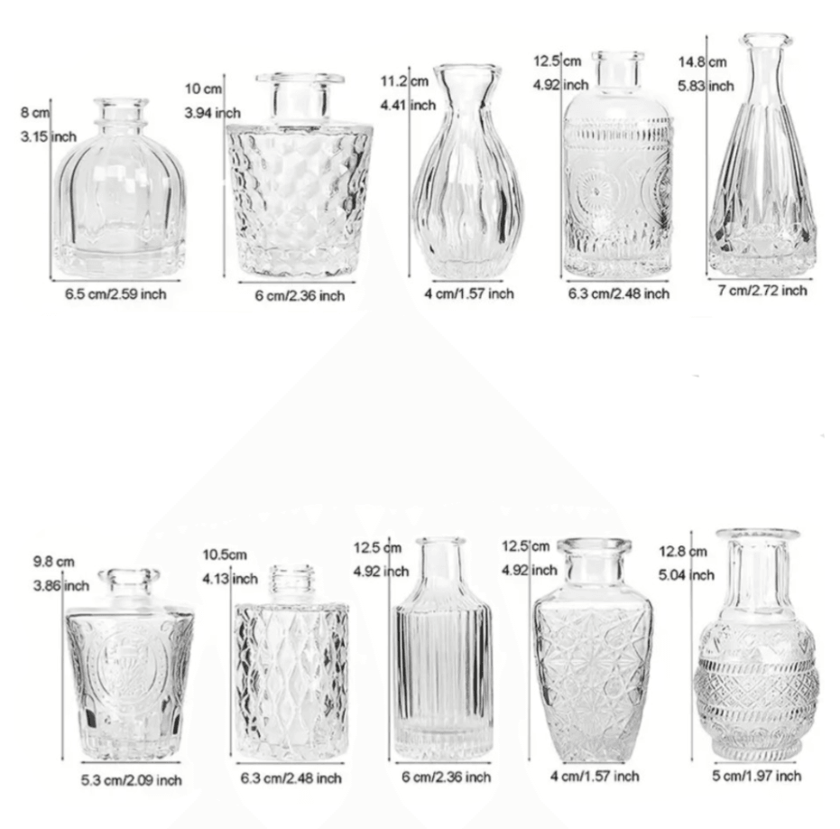 Glass Bud Vases for Wedding Decor 