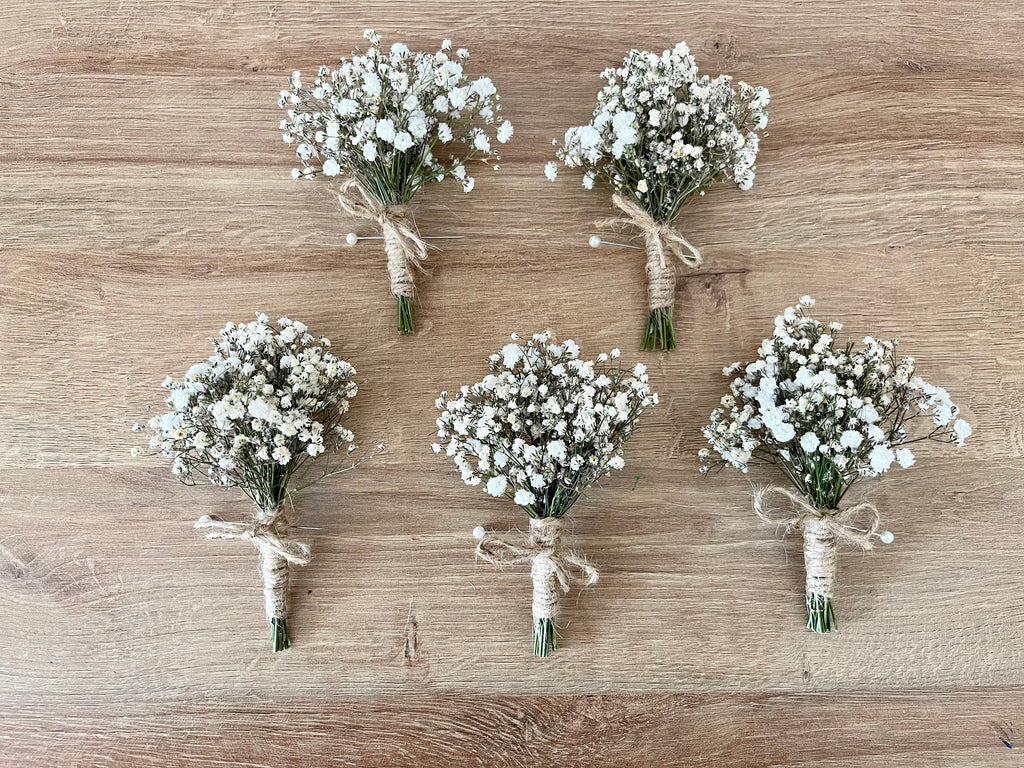 Dried Gypsophila Buttonholes 