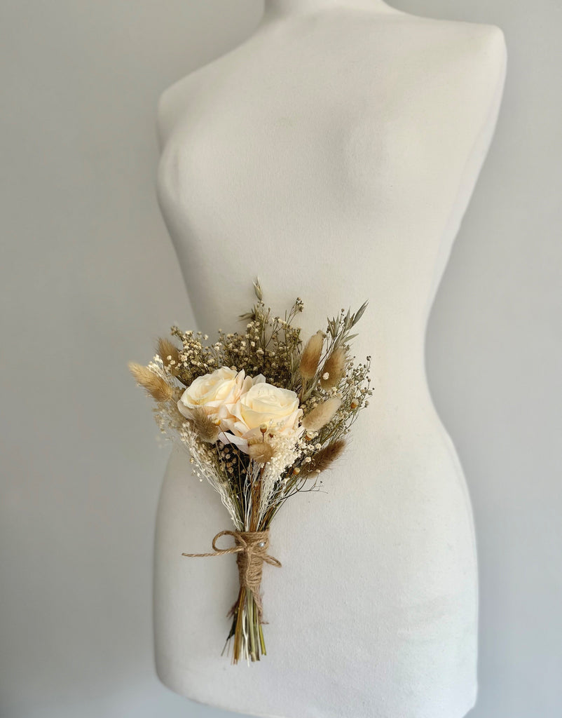 dried flower girl blush vintage style bouquet