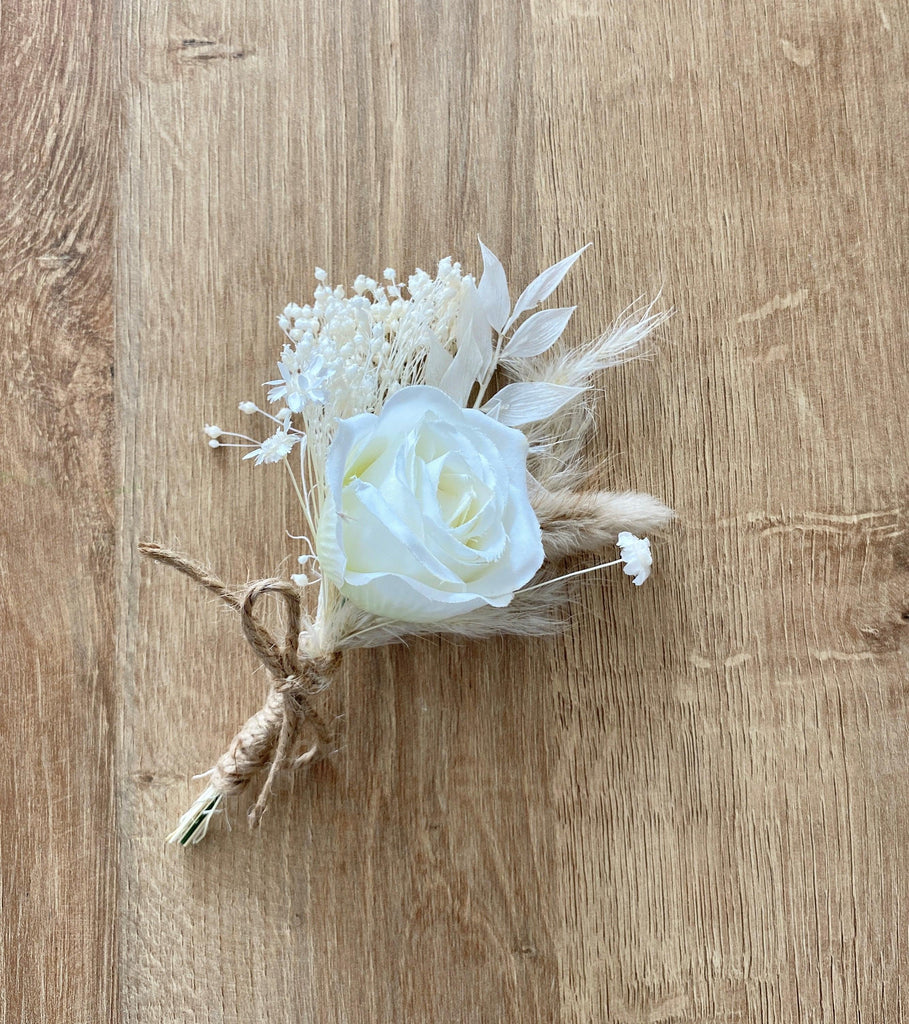 white rose buttonhole