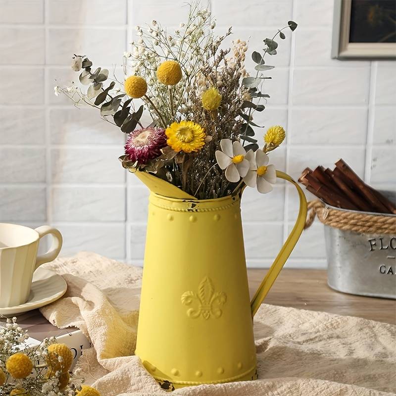 yellow flower jug decoration vase