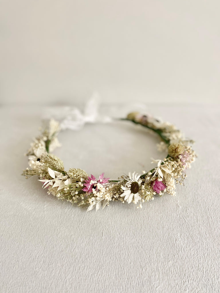flower girl dried flower crown