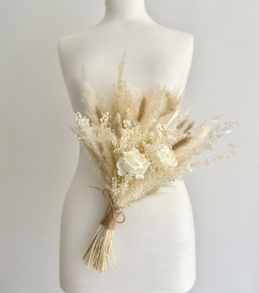 dried white bridal flower bouquet bridesmaid