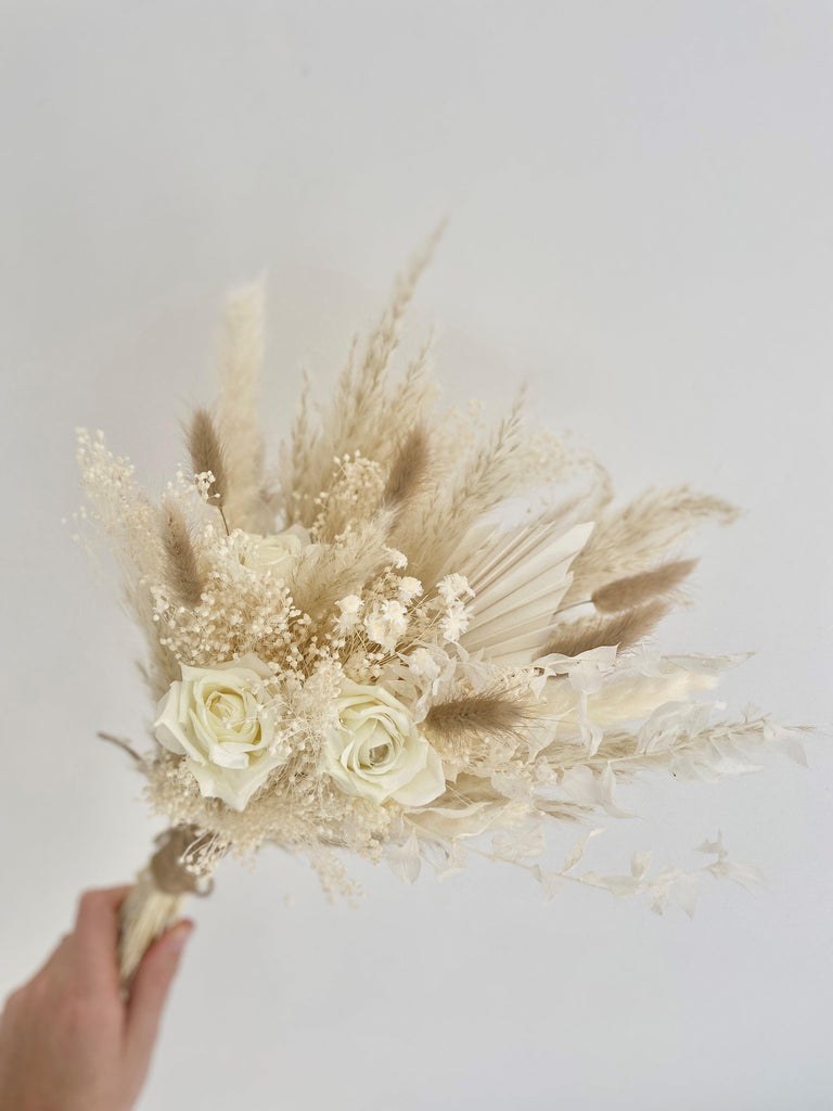 dried white bridal flower bouquet bridesmaid